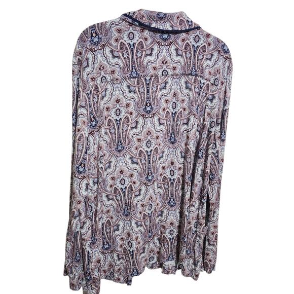 Soma XL Cool Nights Pajama TOP Angelic Paisley Long-Sleeve Button Up. - Picture 4 of 6